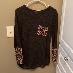 Top with leopard detail
